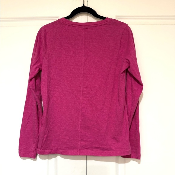 J. Crew Pink Long-Sleeve Crewneck Girlfriend Tee AS893 Size S - Picture 3 of 5